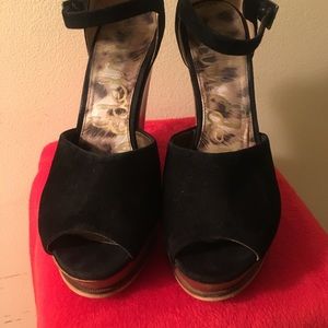 SAM EDELMAN JAVA WOOD SUEDE WEDGES